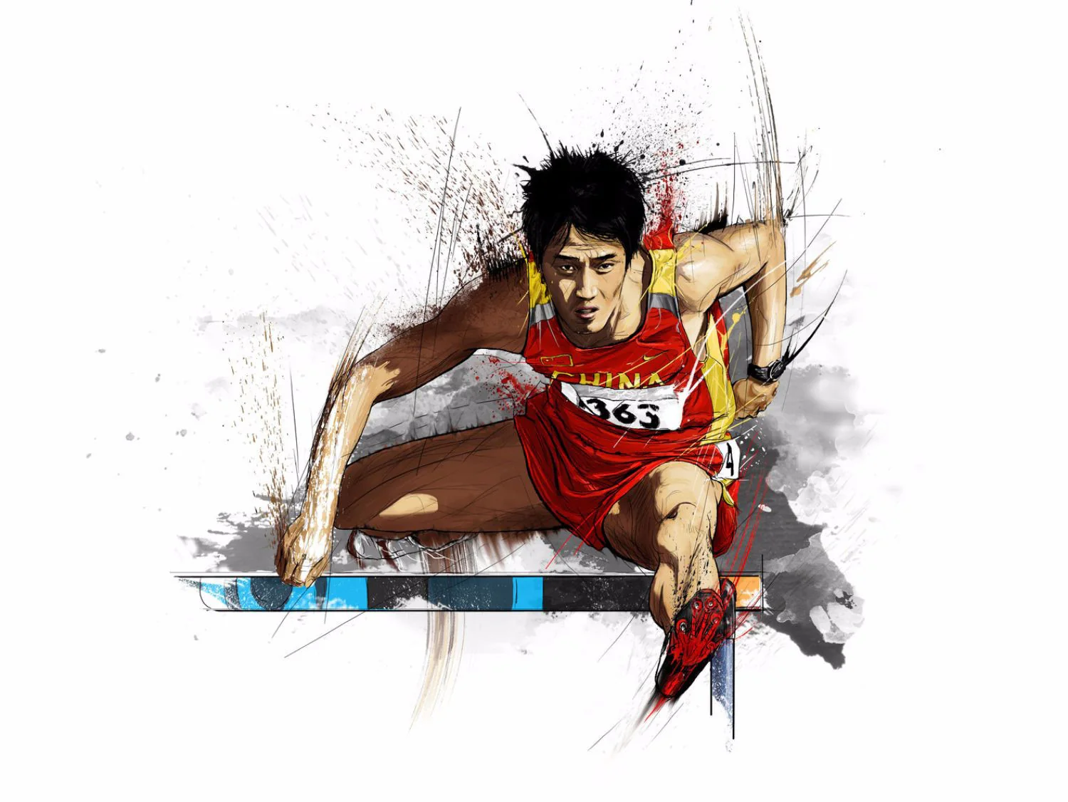 他在球場上